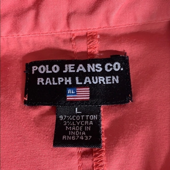 Vintage Polo Jeans Ralph Lauren pink Sleeveless Button top large - Picture 5 of 7